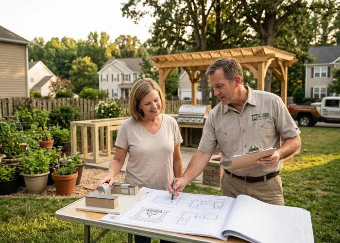 Outdoor kitchen design consultation in Charlotte